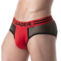 LEADER Slip en mesh LOADED Noir-Rouge